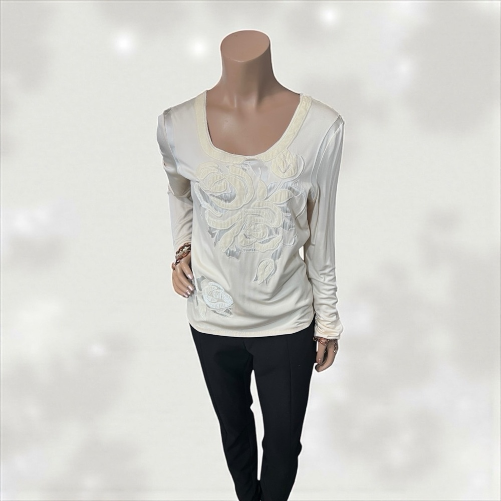 Dana Buchman Cream Long Sleeve Blouse☑️